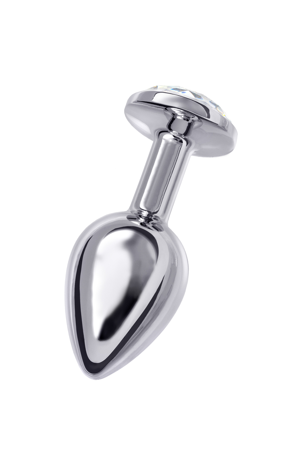 Анальная втулка с кристаллом Medium прозрачный 8 см