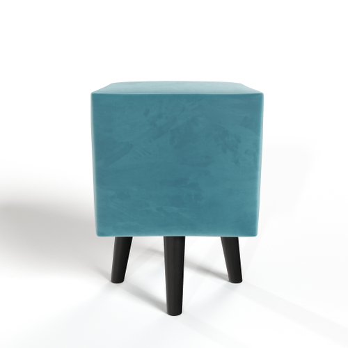 Пуф квадратный на высоких ножках Фантазёр Z-12 (Азур, небесно-голубой) в офис, дом, салон красоты, прихожая, гостиная, на кухню, в кафе, в зону ожидания, в коридор, к туалетному столику. Банкетка, подставка.