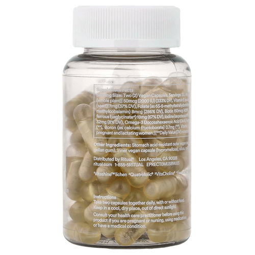 Ritual, Essential для женщин, пренатальные мультивитамины, цитрусовый вкус, 60 веганских капсул