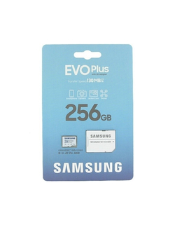 Micro SecureDigital 256GB Samsung  Class 10, A2, V30, UHS-I (U3), R 130 МБ/с, &lt;MB-MC256KA/APC&gt; адаптер на SD