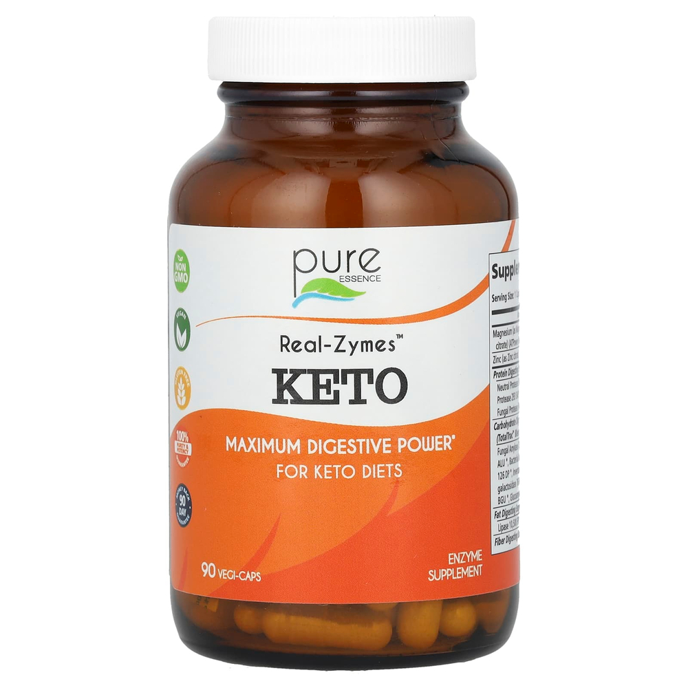 Pure Essence, Real-Zymes Keto, 90 растительных капсул