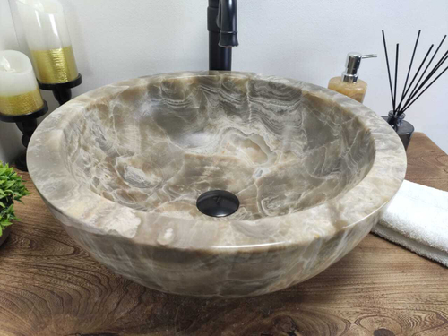 Раковина из оникса Bowl Grey Medium BO-60011 45*45*17