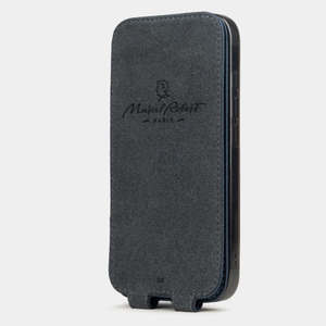 Чехол для iPhone 17 из кожи теленка, синего цвета