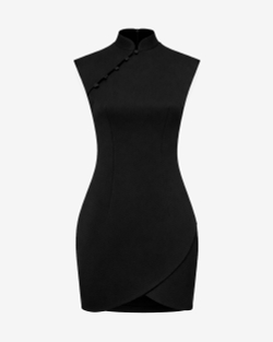 Платье-ципао из крепа