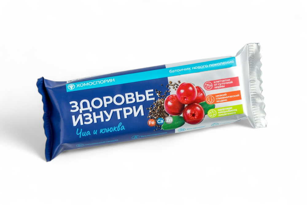 Батончик "Здоровье изнутри" чиа и клюква 50гр/1шт