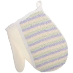 Мочалка-варежка для тела мягкая «Ultramarine - Полоски» комбинированная 21*16,5см ●