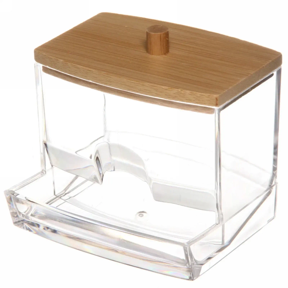 Диспенсер для ватных палочек «БРАМИНГЕМ», прозрачный, 8,5*6,5см✦