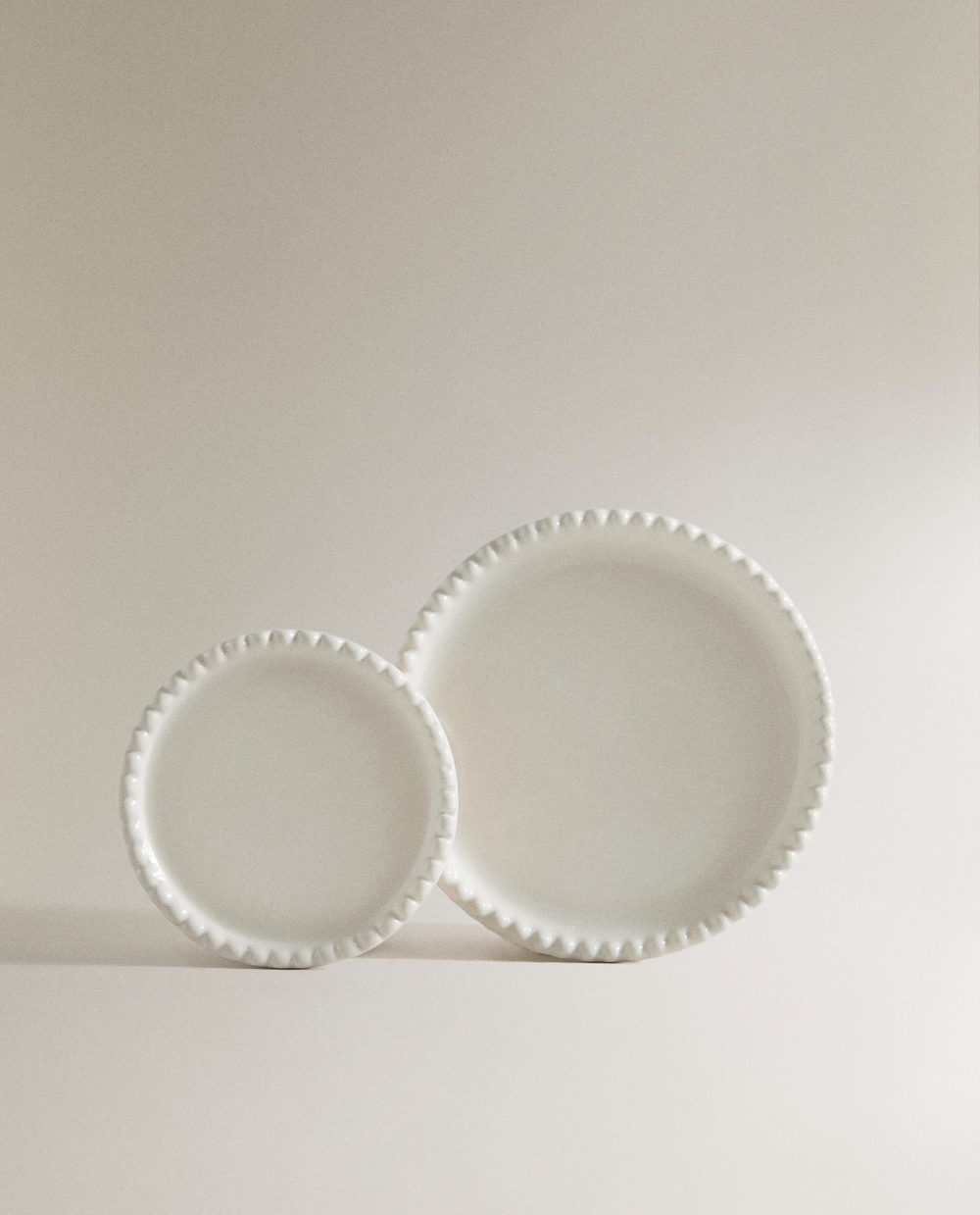 Zara Home Поднос из керамики, цвет бежевый, 11.5 см