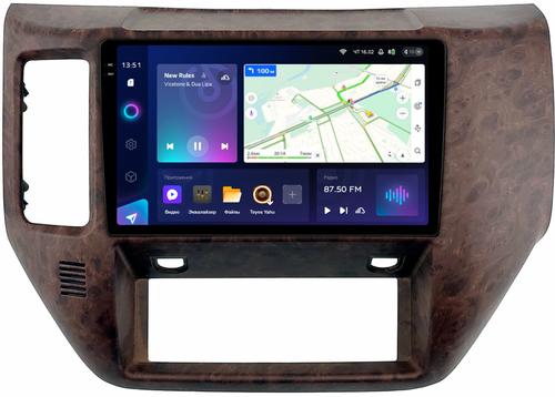 Магнитола для Nissan Patrol Y61 2004-2010 (рамка дерево) - Teyes CC3-2K монитор 9.5" 2K QLED на Android 10, Быстрая, CarPlay, 4G SIM-слот