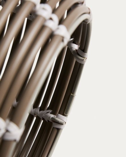 Уличный светильник Garoina солнечных батареях из искусственного ротанга зеленого цвета, 35 см