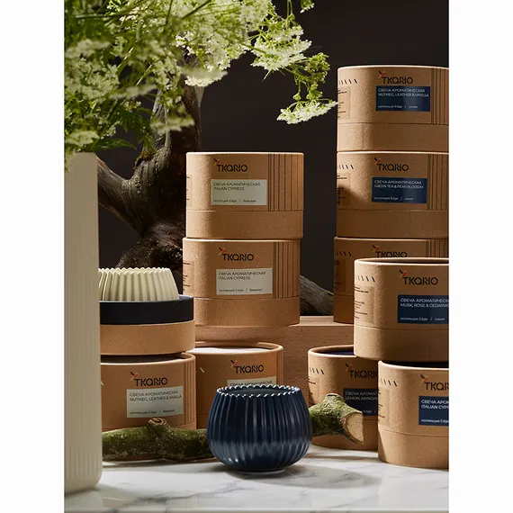 Свеча ароматическая cypress, jasmine &amp; patchouli из коллекции edge, синий, 30 ч