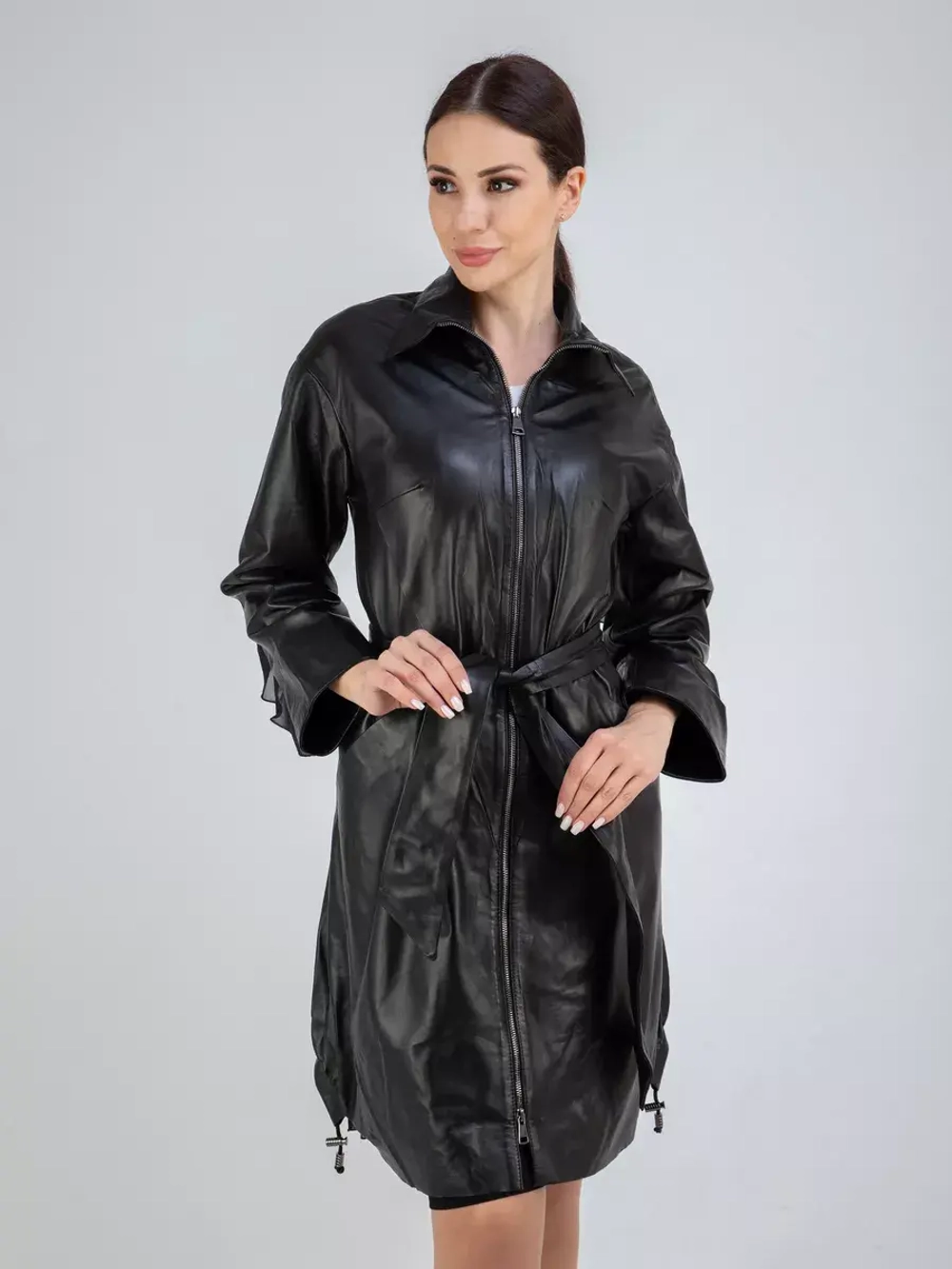 Плащ кожаный натуральный