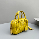 Miu Miu Matelasse Nappa Leather Top Handle Bag 19 cm