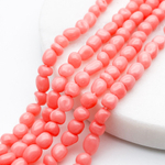 Коралл тонированный бусины, размер около 4-6 мм, цена за отрезок 19 см (1/2 нити)
