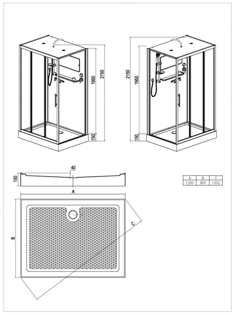 Душевая кабина Esbano ESG-3129CKR
