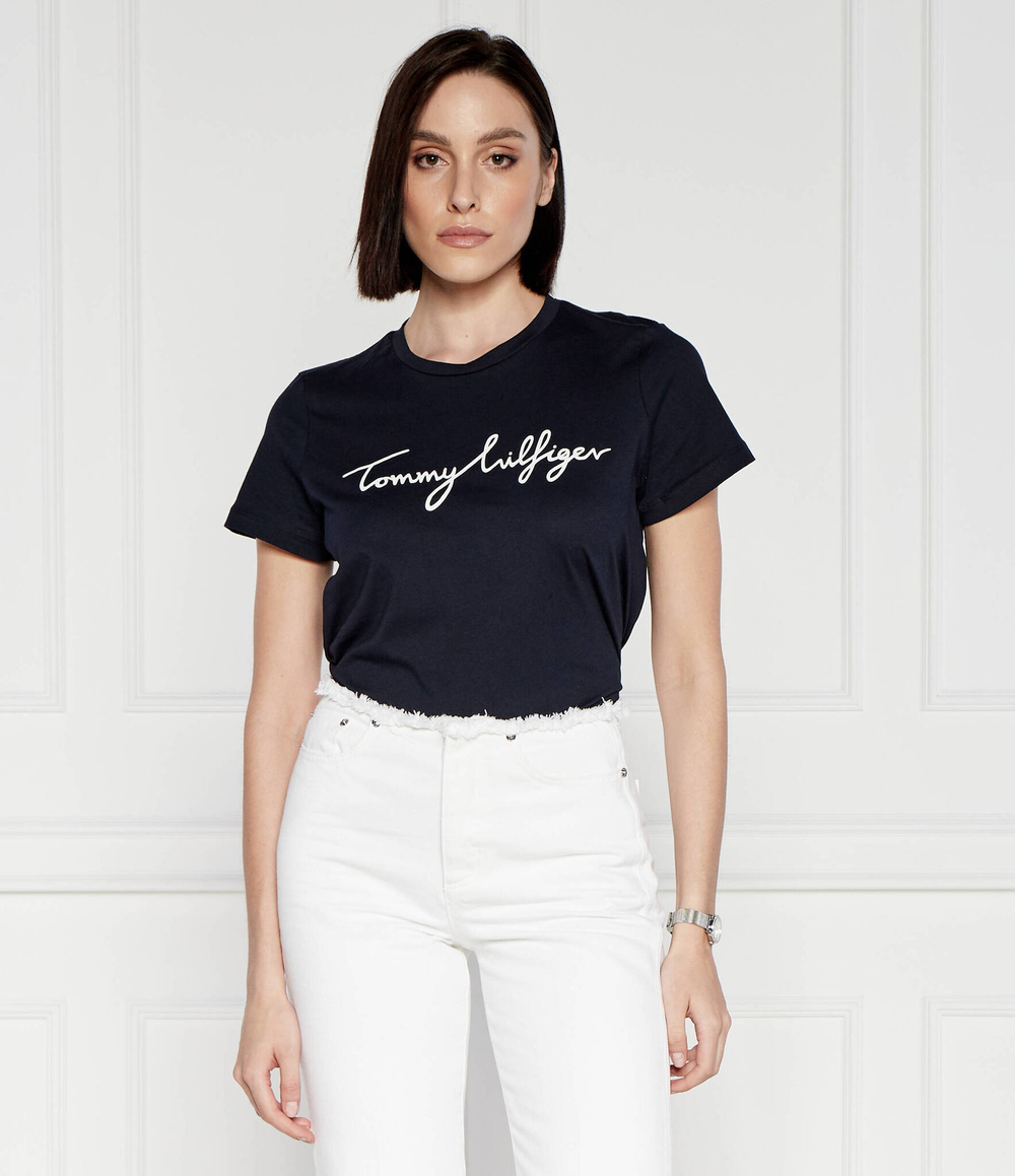 Футболка REG C-NK SIGNATURE Tommy Hilfiger - темно-синий(WW0WW41674)