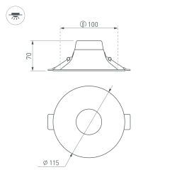 Светильник MS-BLIZZARD-BUILT-R115-10W Warm3000 (WH, 100 deg, 230V) (Arlight, IP20 Металл, 3 года) 036577