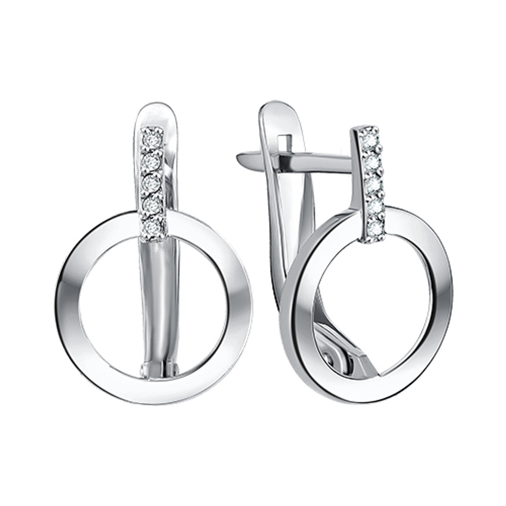 Серьги из серебра с фианитами