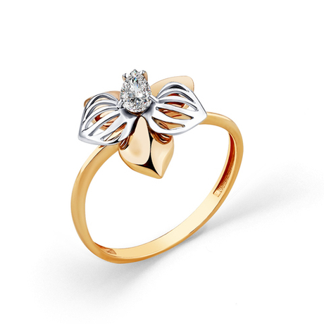 Кольцо из золота 585 пробы с Фианит