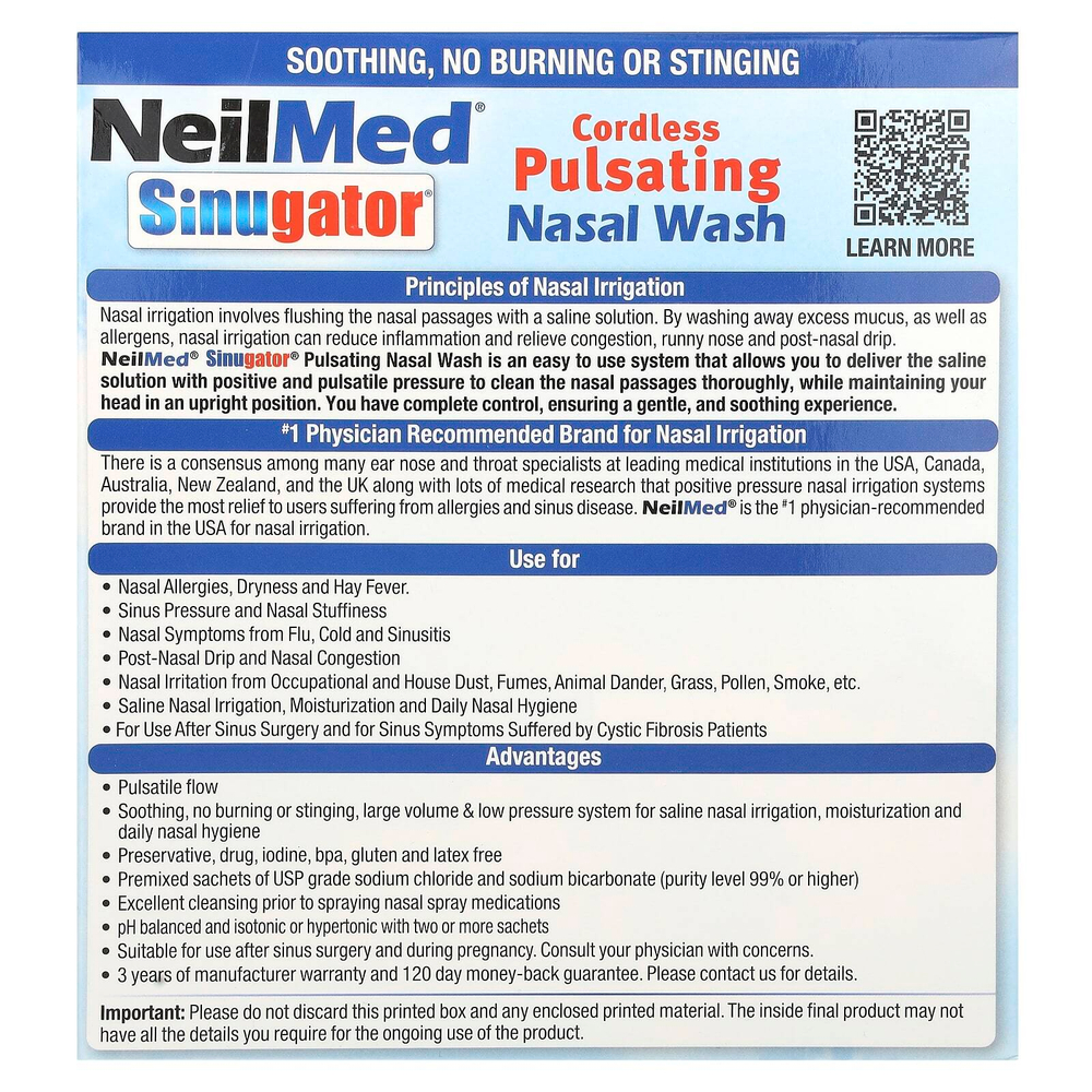 NeilMed, Sinugator®, беспроводный спрей для носа, набор из 3 предметов