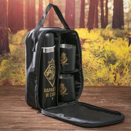 Подарочный набор туристический «Характер и сила»: термос 500 мл, кружка 2 шт.