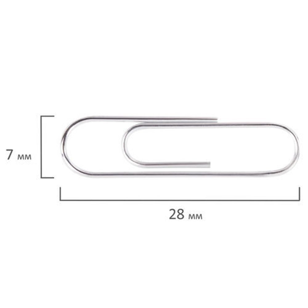 Скрепки ОФИСМАГ, 28 мм, оцинкованные, 100 шт., в картонной коробке, 227582