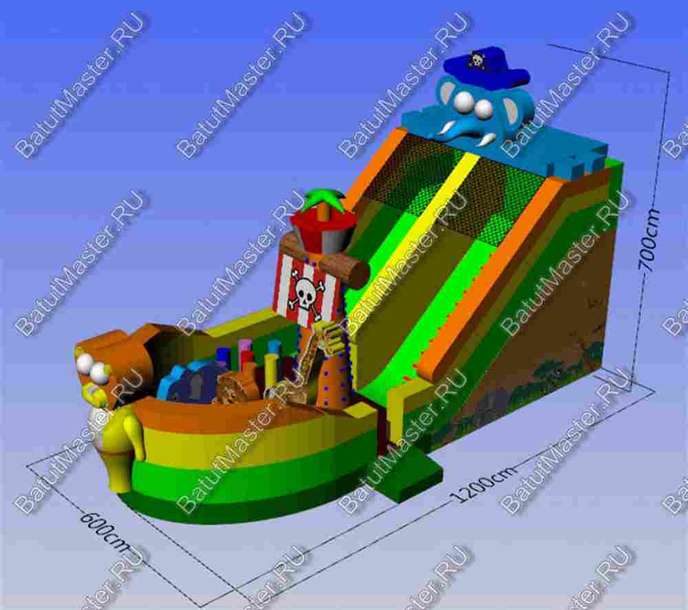 Коммерческий надувной батут "Побег из зоопарка"