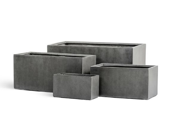 Кашпо TREEZ Effectory - Beton - Низкий прямоугольник