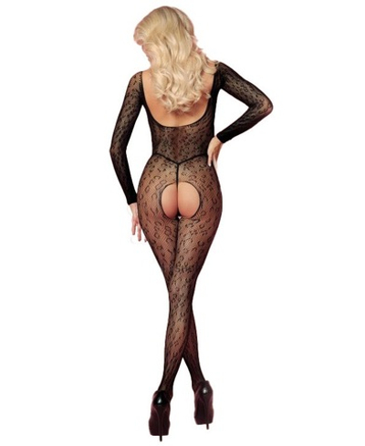 Боди-комбинезон с принтом леопард с доступом Amor El черный S/L