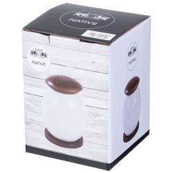 БАНКА С ДЕРЕВ. КРЫШКОЙ LEFARD "NATIVE" 9,5*12 СМ 400 МЛ НА ДЕРЕВ. ПОДСТАВКЕ (КОР=36ШТ.)