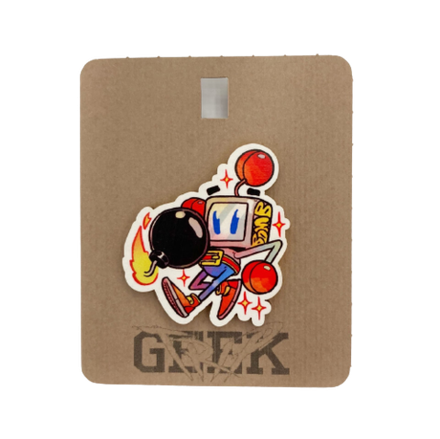 Деревянный значок Бомбермен