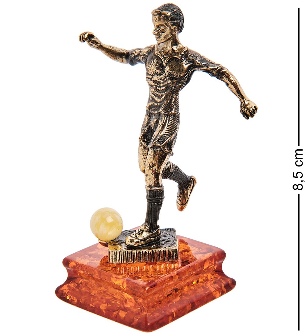 Народные промыслы AM-3205 Фигурка «Футболист» (латунь, янтарь)