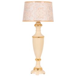 Настольная лампа Ваза Ребристая Айвори с абажуром Тюссо Vatican (Ватикан) Крем