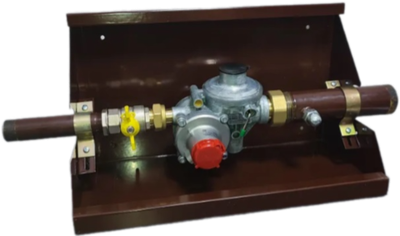 Шкафной газораспределительный пункт ГРПШ ОХТА-RF-25-1-ЛП (коричневый)