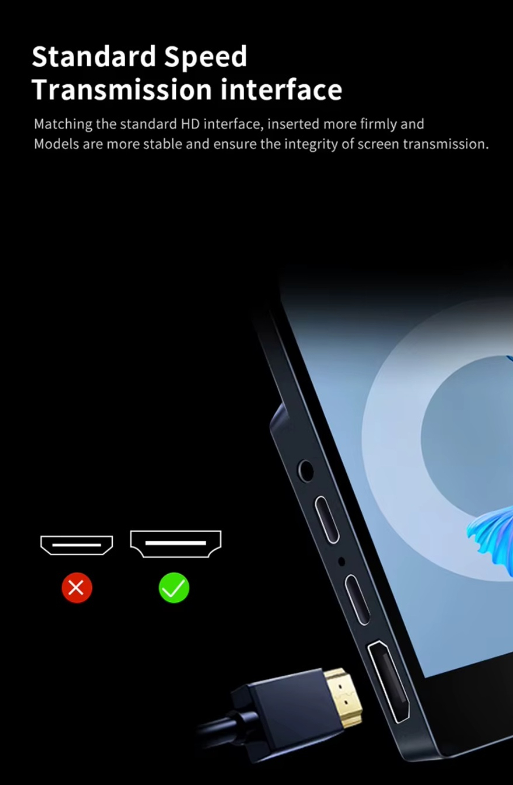 15.6" Портативный сенсорный монитор VCHANCE FHD IPS 1920x1080, 60 Гц