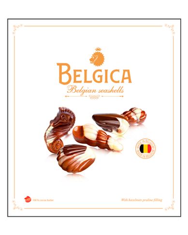 Шоколадные конфеты “Belgica” с начинкой пралине &quot;Seashells&quot;, 190 г.