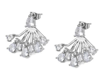 Серьги-джекеты "Crystal Rain" 26,5мм