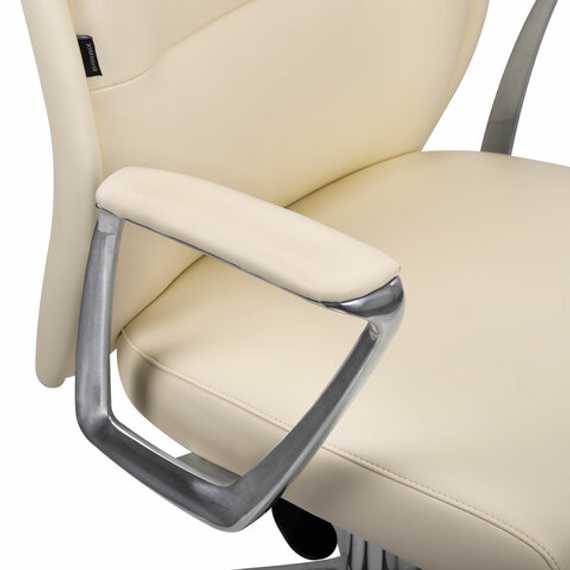 Кресло BRABIX PREMIUM "Adept EX-752", синхромеханизм, алюминий, экокожа, бежевое, 532931
