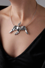 Колье Serenity птица с веточкой в оттенке серебро на гривне