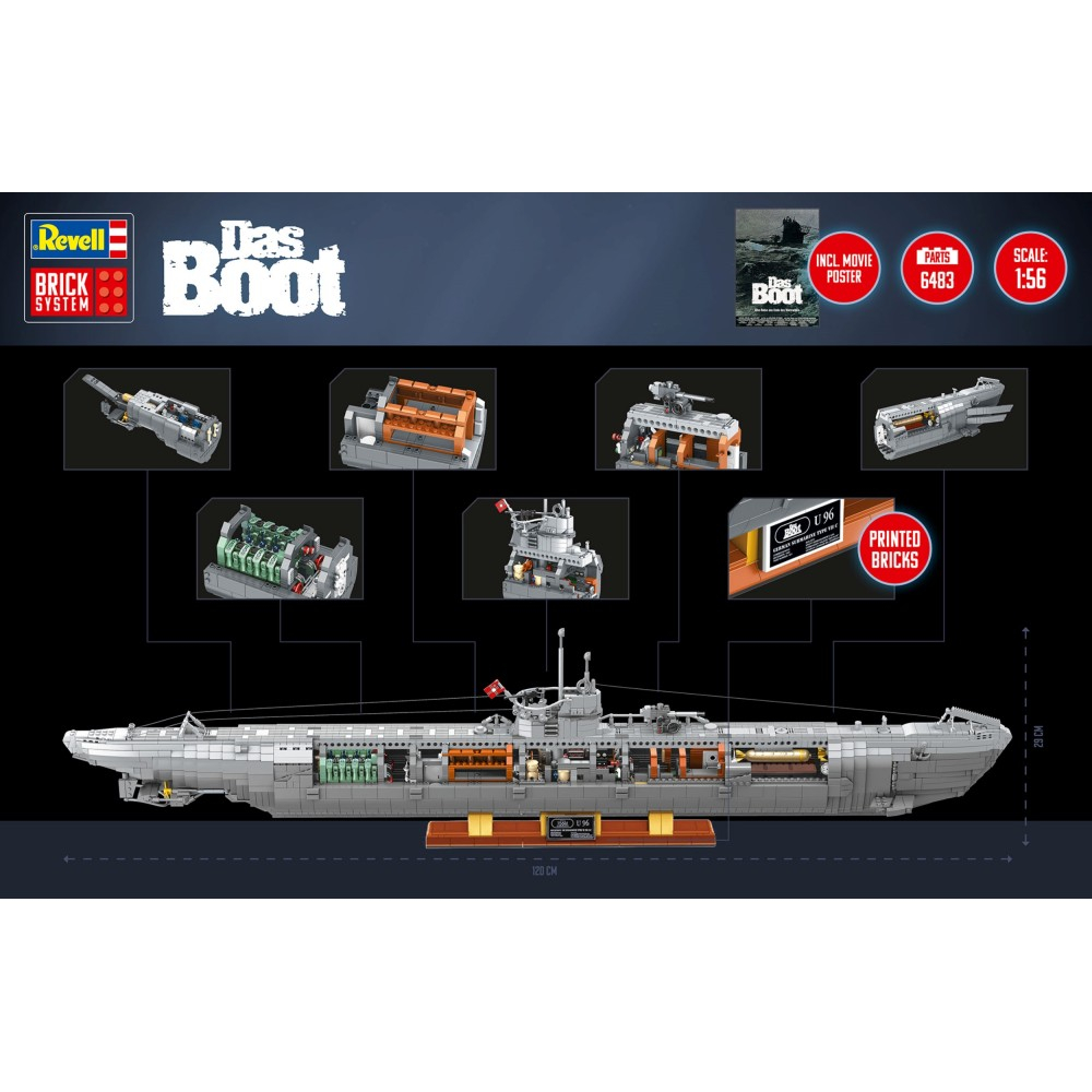 Revell Brick System - Подводная лодка DAS BOOT U-96 1:56 Модель для сборки 00960