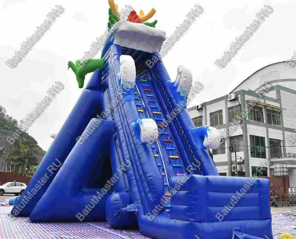 Надувной наземный аквапарк «Драконья гора», 27*17*11 м
