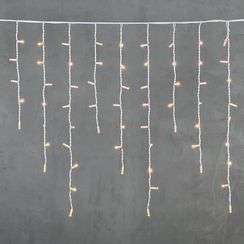 Светодиодная бахрома с колпачком 3,2*0,9 м., 168 экстра теплых белых LED ламп, каучуковый белый провод, LTC (LL168-8-2EWW)