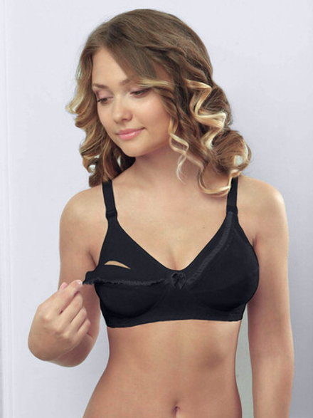 Бюстгальтер послеродовый хлопок черный