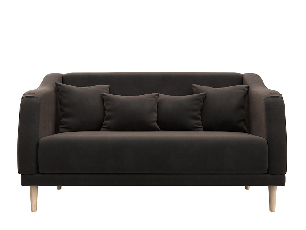 Диван кухонный прямой Киото, Коричневый, Велюр, 113073