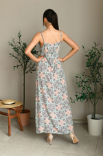 Длинное платье прямого силуэта Simona (Размер: S) (Цвет: разноцветный)