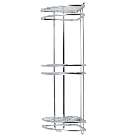 Полка для ванной 3-ярусная угловая Besser BS 0439E (23х17,5х58,5 см) из хромированной стали
