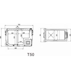 Холодильник автомобильный Alpicool T50 (50L) двухкамерный 12/24/110/220V
