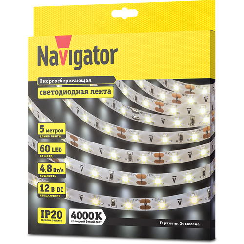 СД Лента Navigator 71 400 NLS-3528W60-4.8-IP20-12V R5