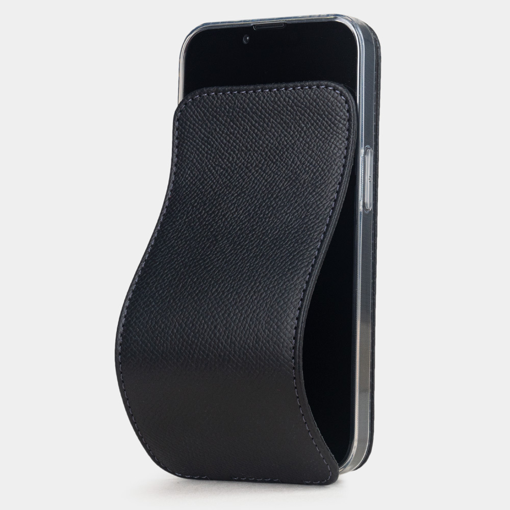 Чехол для iPhone 16E из кожи сафьяно, черного цвета