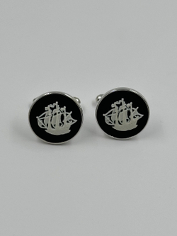 Запонки чёрные Парусник Wedgwood